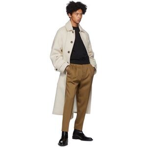 AMI Paris Beige Wool Belted Coat